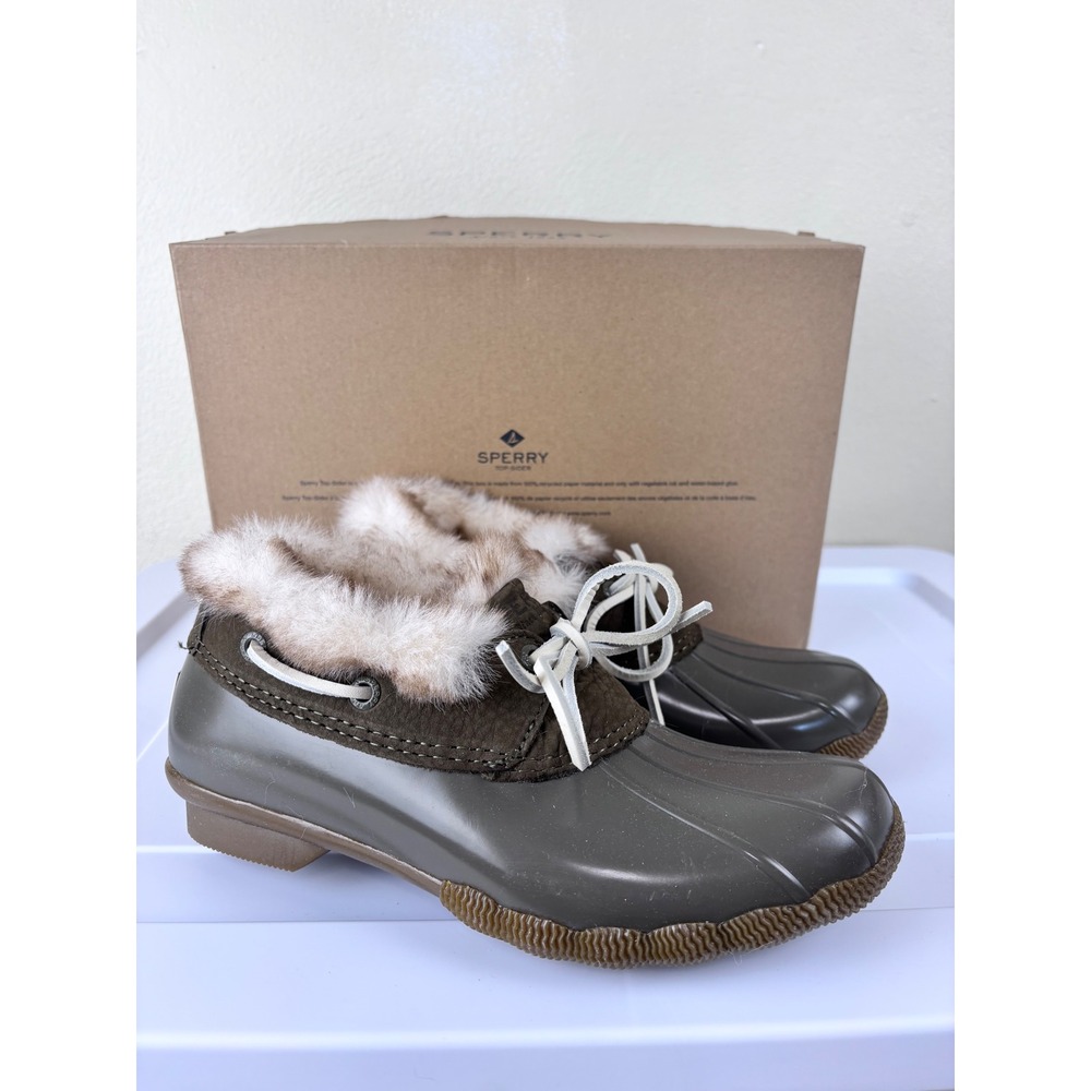 Sperry Saltwater 1-Eye Cozy Duck Boots Women's 6.5 Waterproof Faux Fur Gorpcore